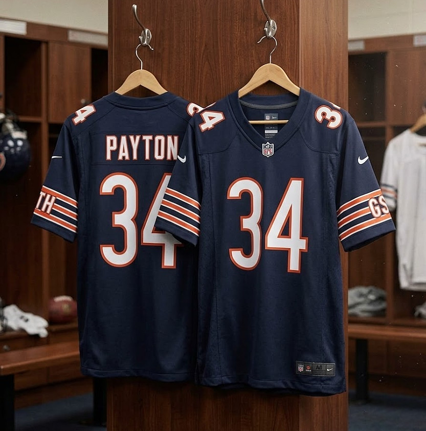 Men's Bears #34 Walter Payton Navy Limited Stitched Jersey S-3XL NWT