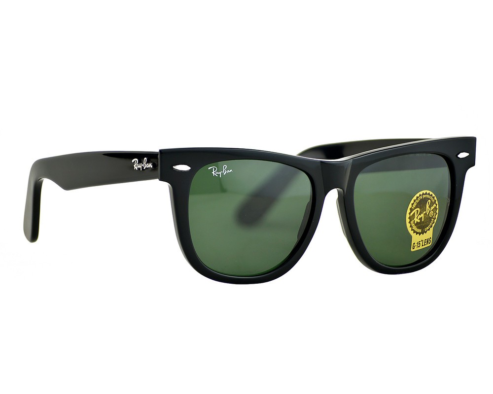 Ray-Ban RB2140 Original Wayfarer Black Frame Green Lens 54mm Unisex Sunglasses Ray-Ban RB2140 Original Wayfarer Black Frame Green Lens 54mm Unisex Sunglasses
