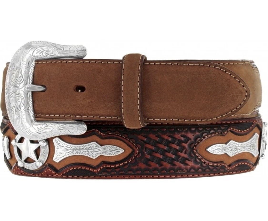 Justin’s Men’s Size 34 Odessa Leather Western Belt Polished Star Cowboy #C10765 Justin’s Men’s Size 34 Odessa Leather Western Belt Polished Star Cowboy #C10765