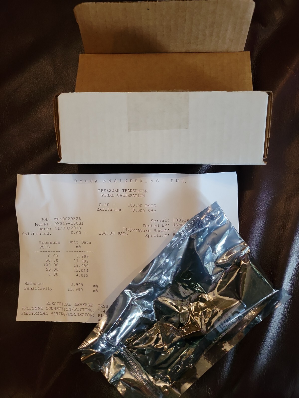   Omegadyne inc , Omega pressure sensor 0-100 PSI , 4-20 mA 