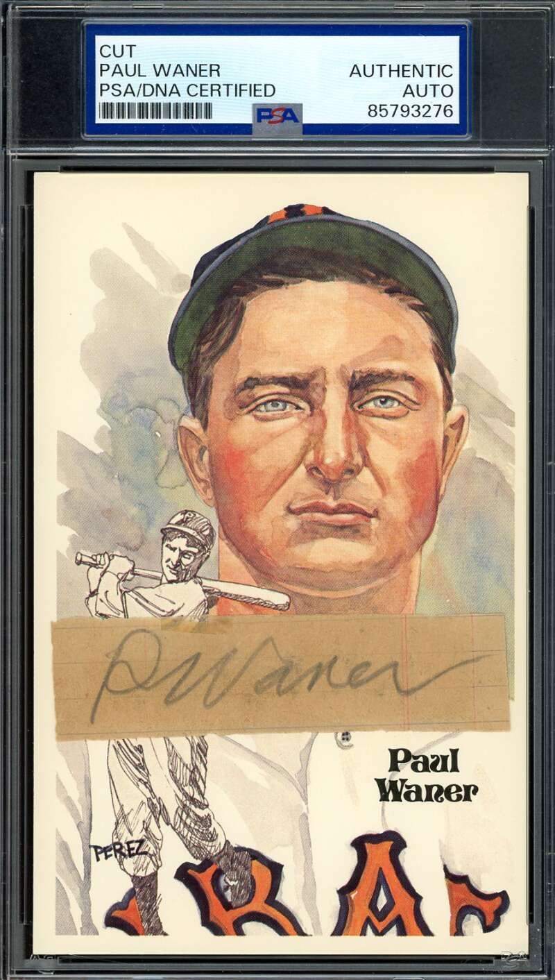 Paul Waner PSA DNA Coa Signed Perez Steele Postcard Cut Autograph Paul Waner PSA DNA Coa Signed Perez Steele Postcard Cut Autograph