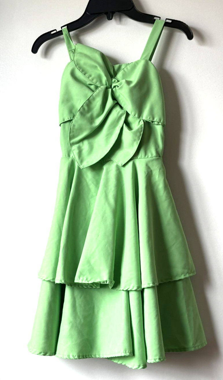 Habitual Girls Light Green Solid Fit/ Flare Ruffle Dress Square Neck Size 10 Habitual Girls Light Green Solid Fit/ Flare Ruffle Dress Square Neck Size 10
