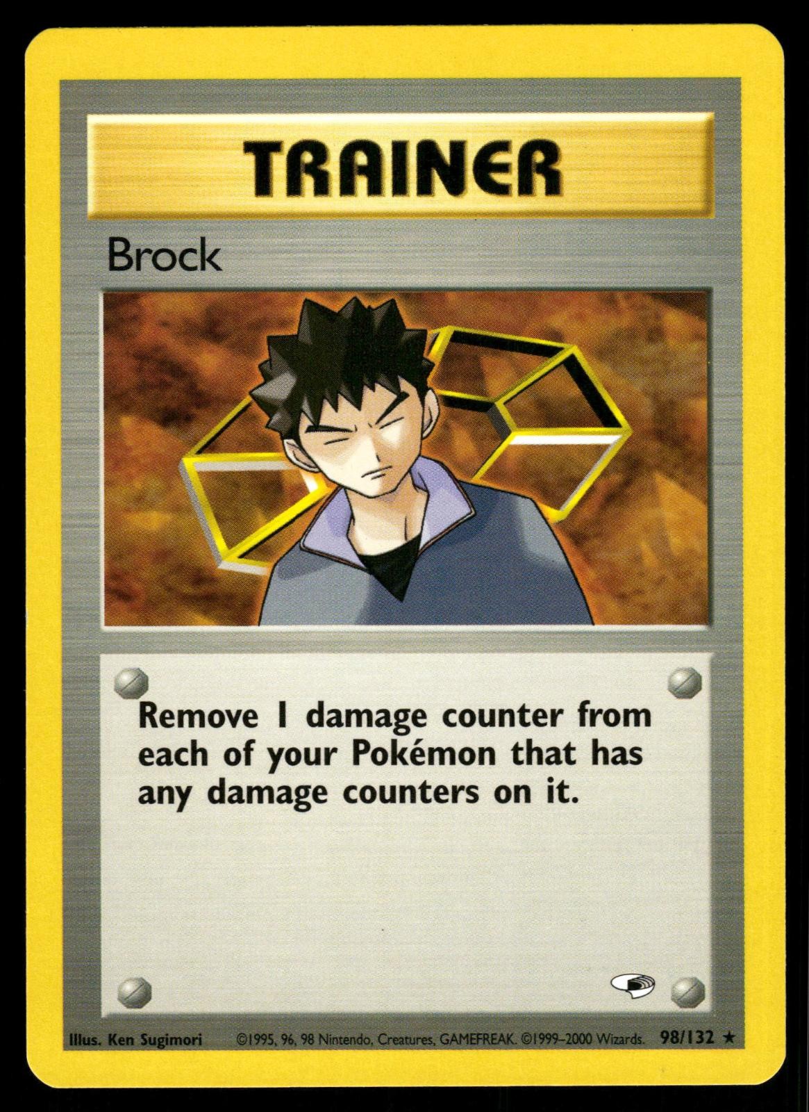 Brock 98/132 Unlimited Rare Gym Heroes Pokemon NM
