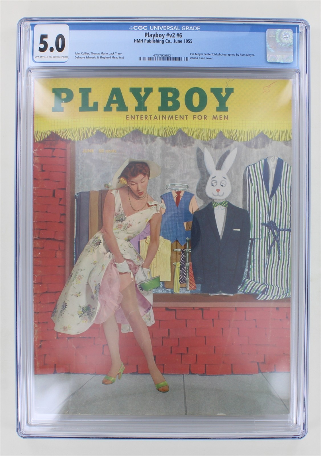 Playboy V2 #6 CGC 5.5 June 1955 Eve Meyer, Russ Meyer, Donna Kime Pinups