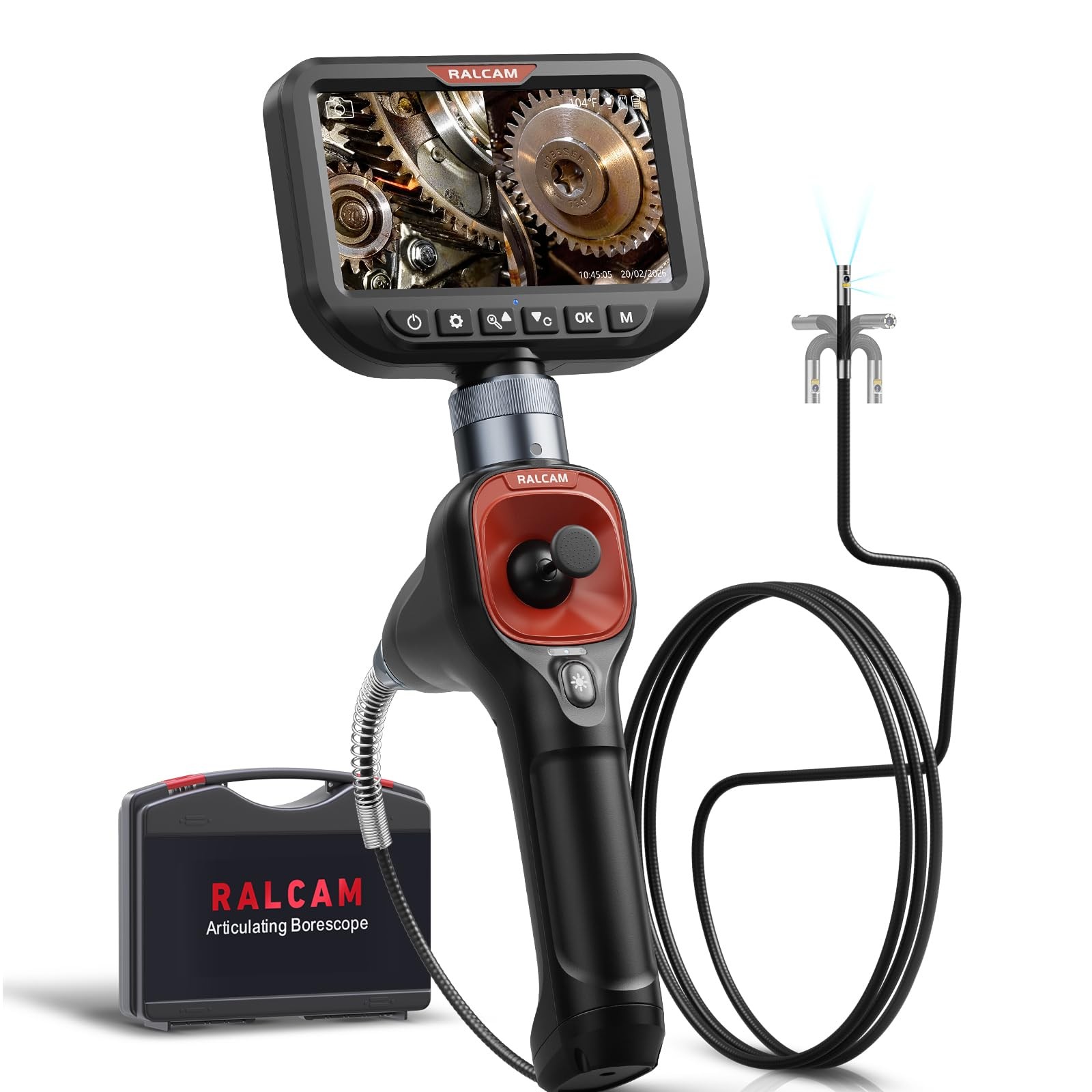 Ralcam Dual Lens 360° Articulating Borescope, 4-Way 5