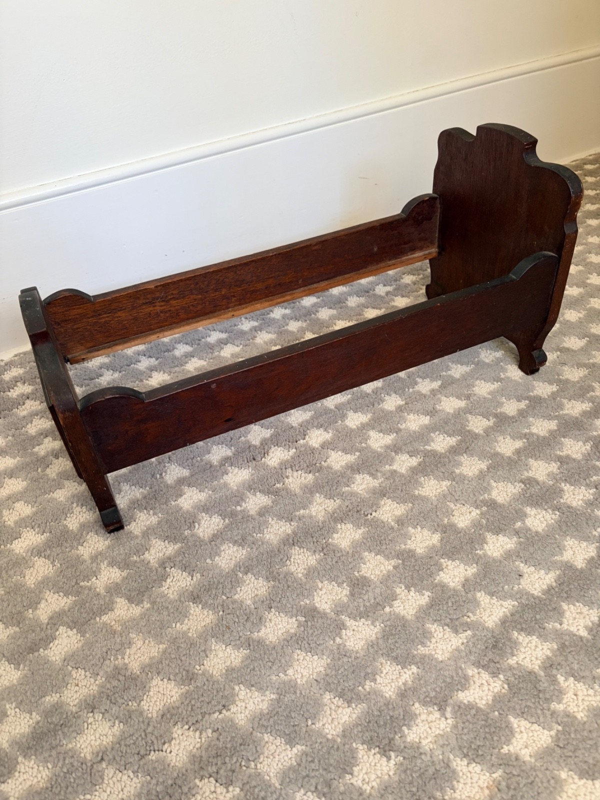 Primitive Antique Doll Bed Solid Wood
