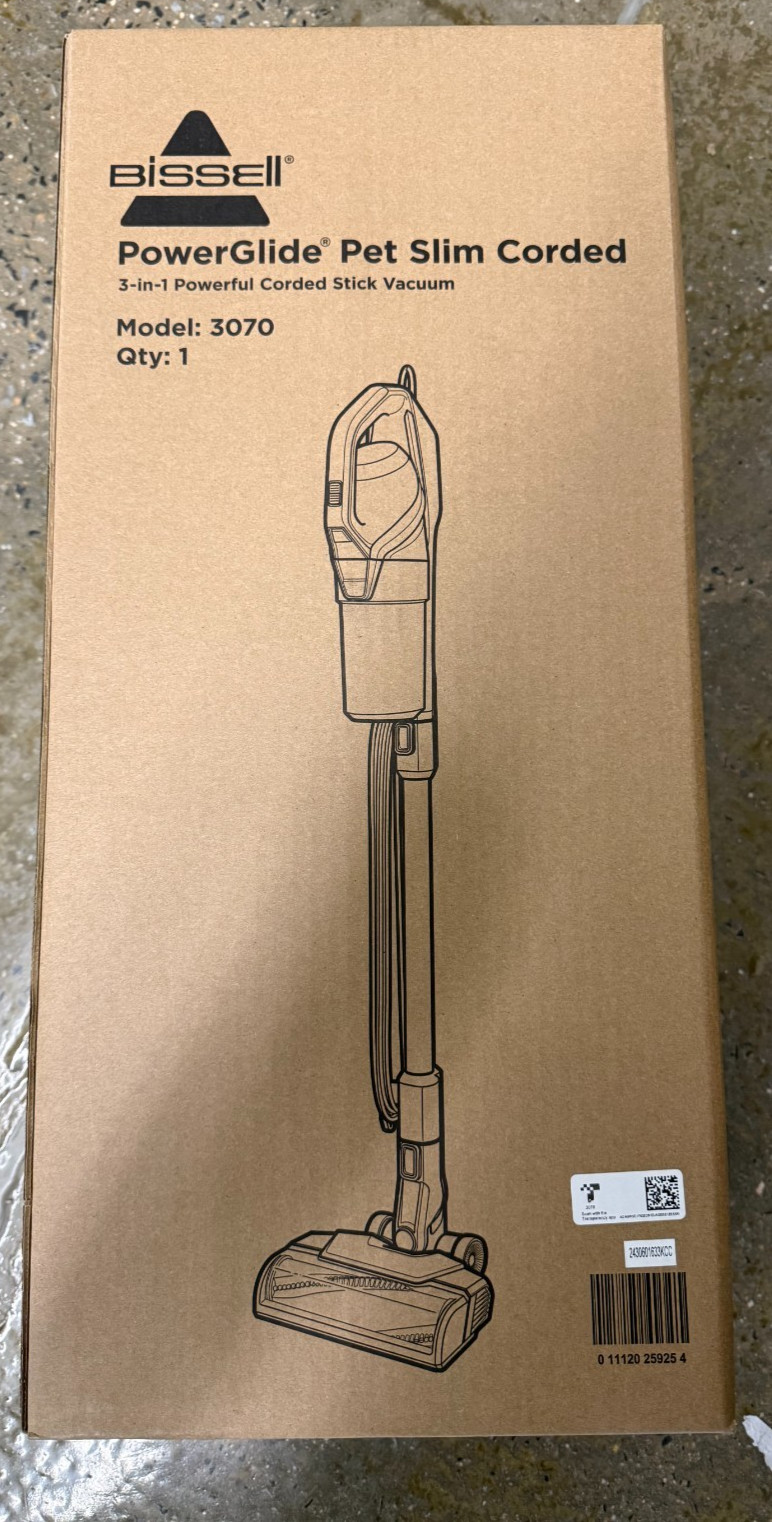 Bissell PowerGlide Slim Corded Stick Vacuum 3070 BRAND NEW FACTROY SEALED NIB Bissell PowerGlide Slim Corded Stick Vacuum 3070 BRAND NEW FACTROY SEALED NIB