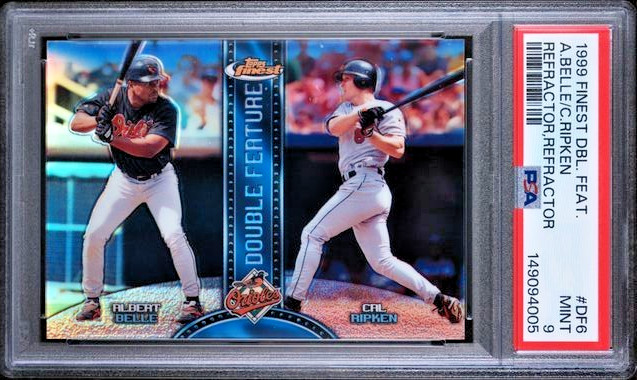 Topps Finest Cal Ripken Albert Belle Orioles 1999 Refractor PSA 9 Pop 2