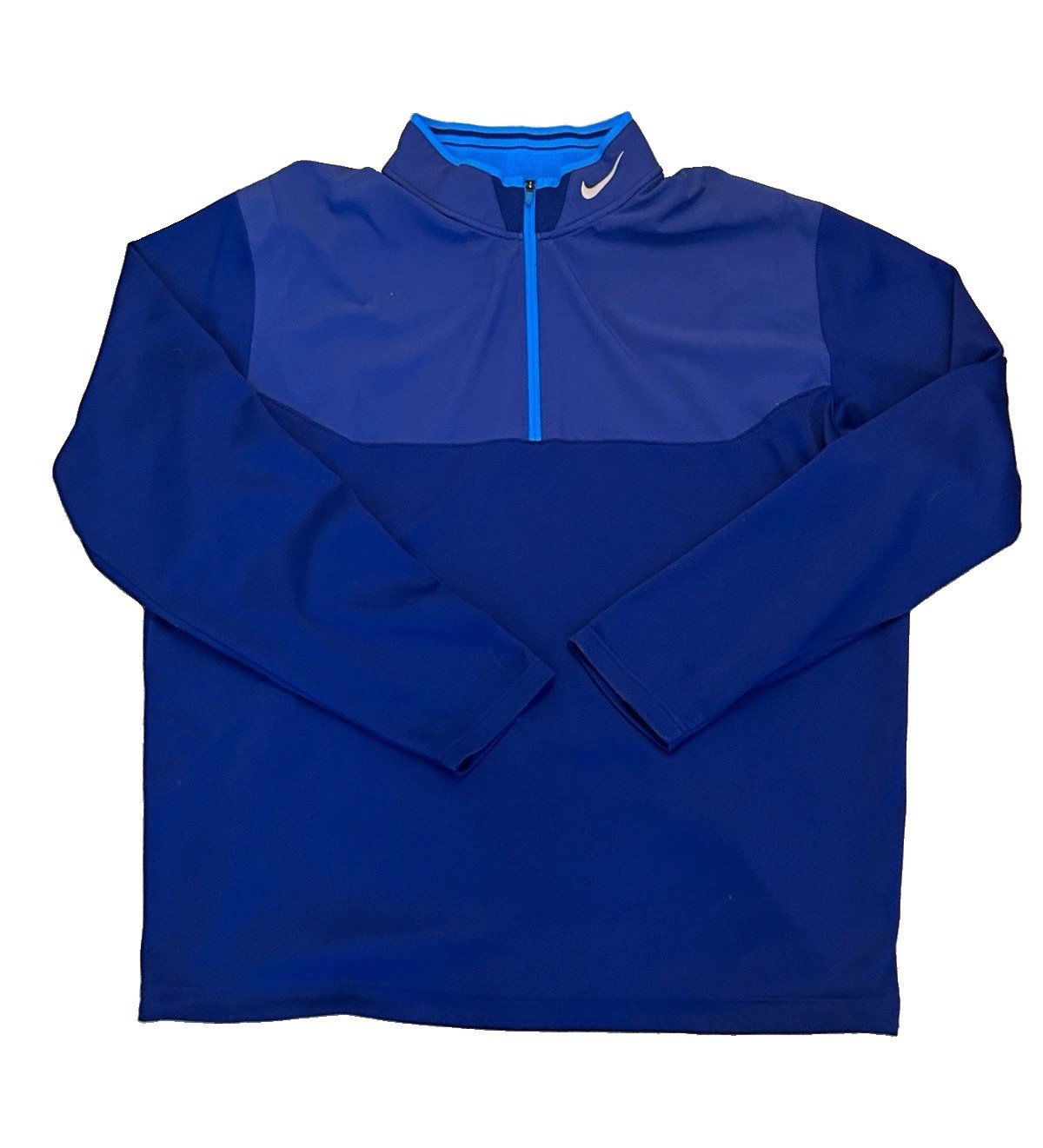 NWOT Nike Golf Tour Performance Dri-FIT 1/4 Zip Mock Neck Blue Mens 2XL 639883
