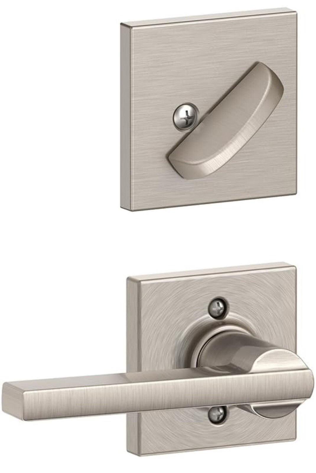 Schlage F59 LAT 619 COL Collins Trim Latitude Interior Handle Lever Satin Nickel