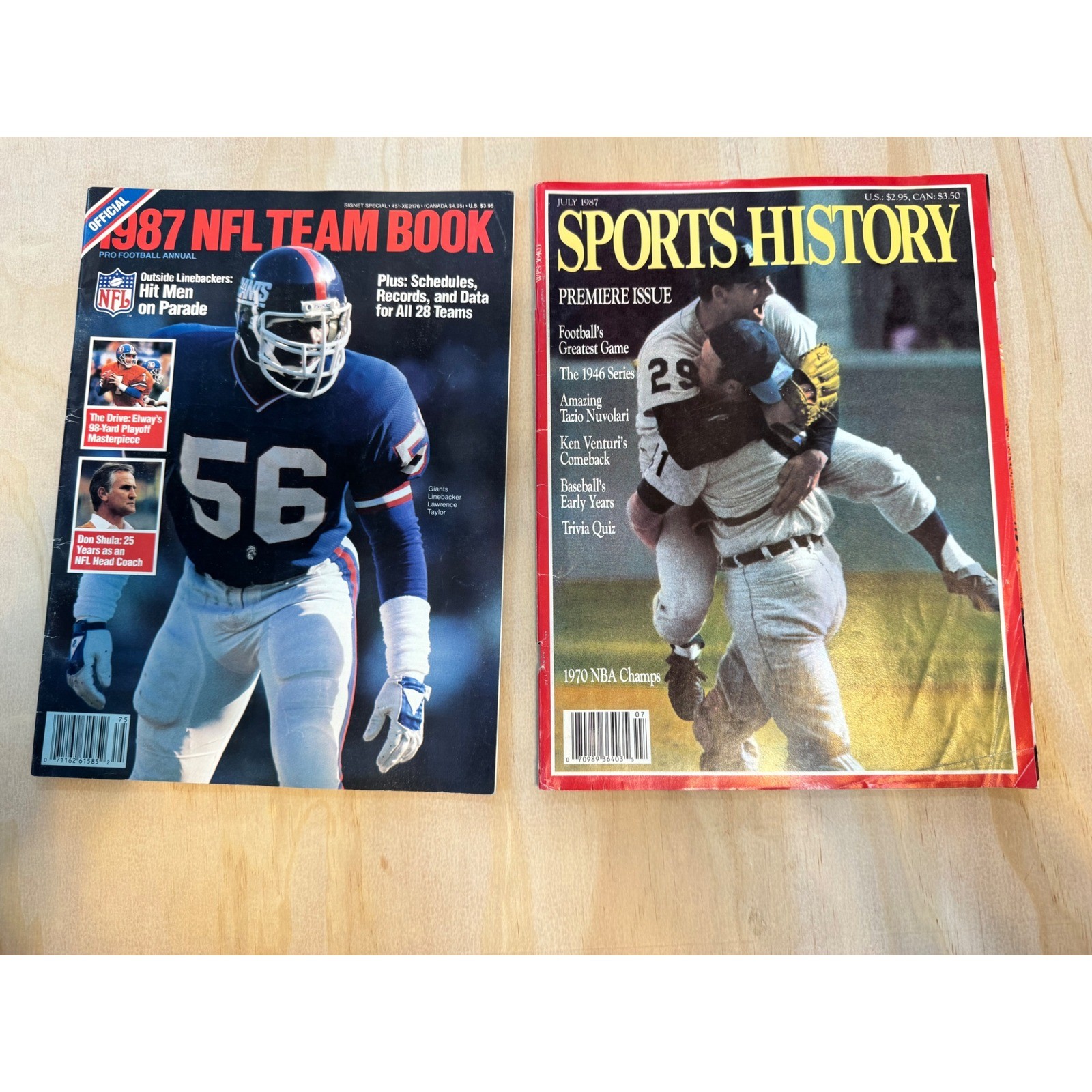 Vintage 1987 NFL Team Book & Sports History Mag LT Premiere Issue Lot