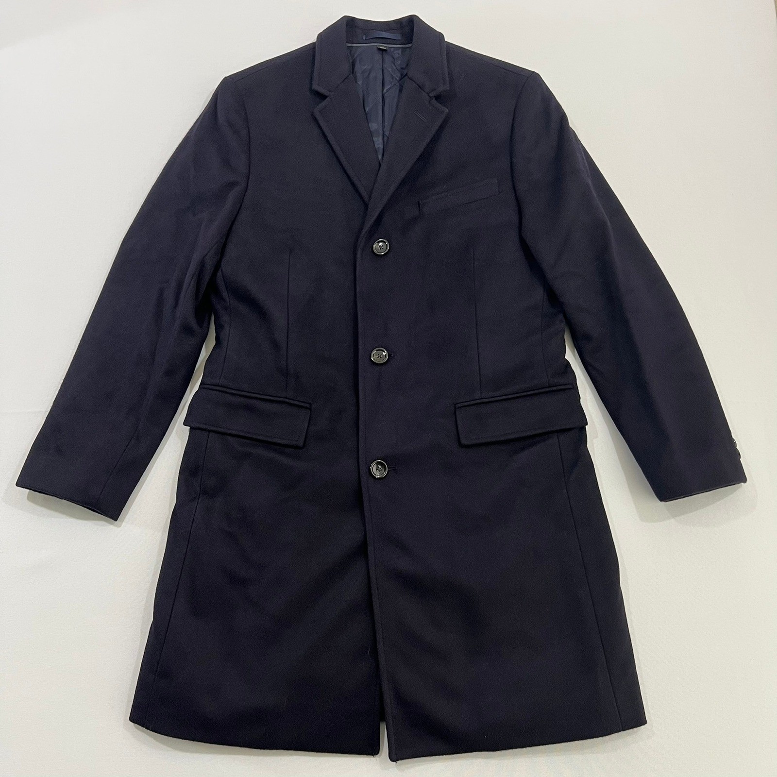 J.Crew Ludlow Topcoat Men\'s 40S Navy Blue Wool Cashmere Overcoat Professional J.Crew Ludlow Topcoat Men\'s 40S Navy Blue Wool Cashmere Overcoat Professional