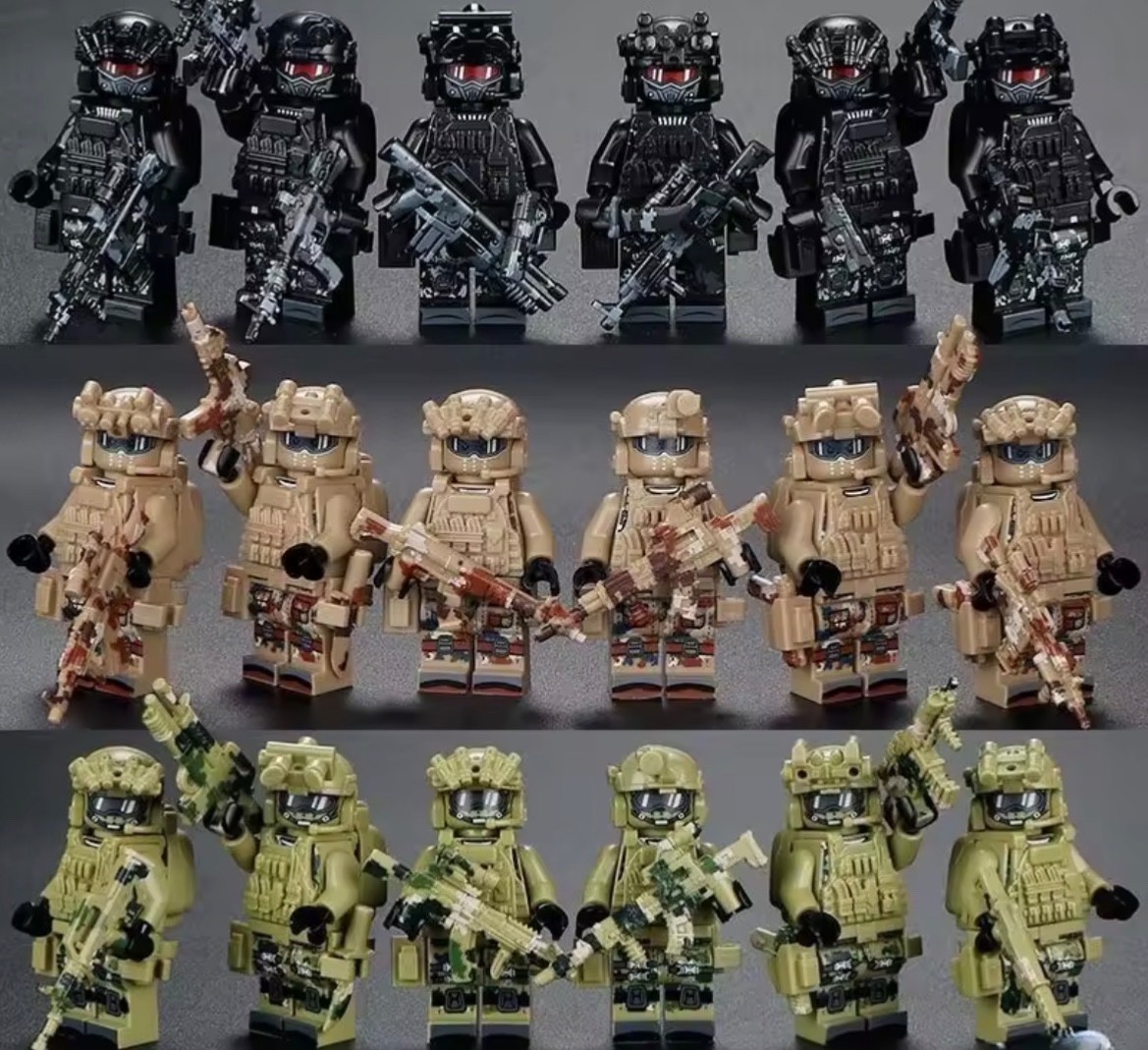 Huge Lot Custom Military | Swat | Special Forces | Minifigures w/ Gear & Weapons