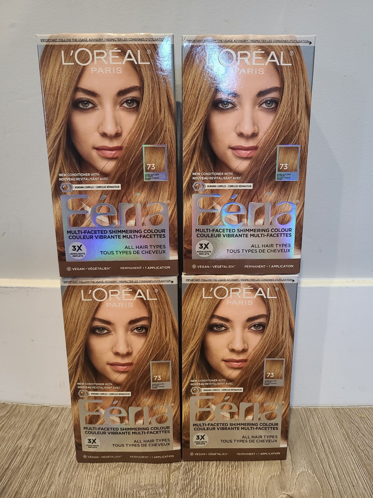 4 x L’oreal Paris Feria Dark Golden Blonde 73 3x Highlights Hair Color