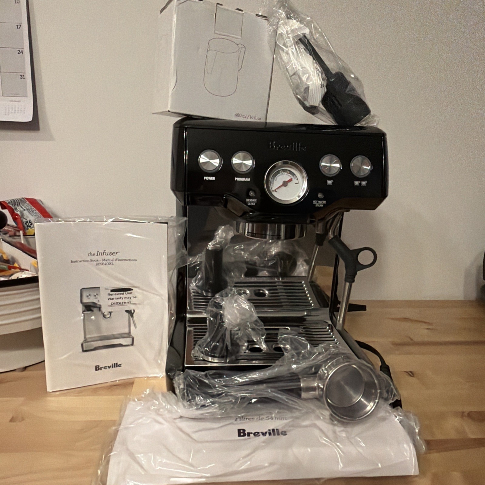 Breville BES840XL Stainless Espresso Machine -factory Renewed Unit