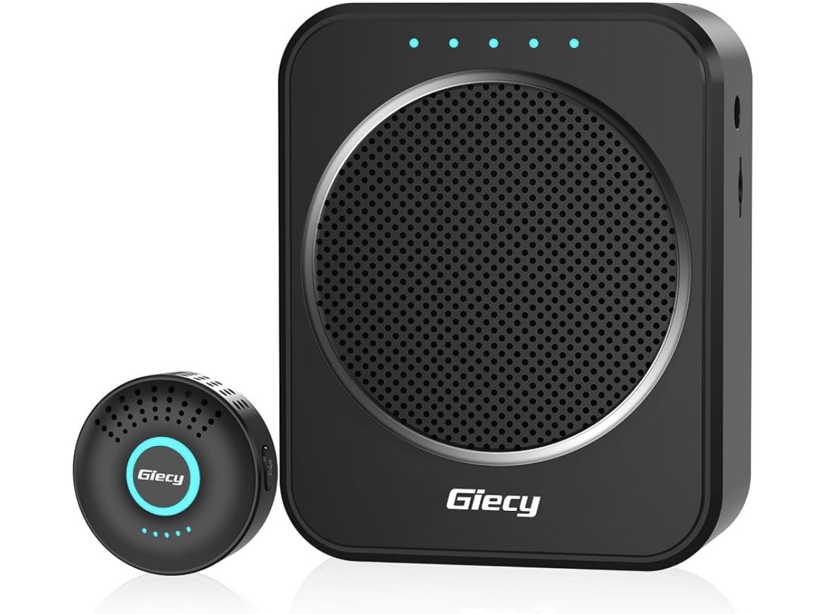 Giecy Portable Voice Amplifier with Wireless Lapel Microphone, Personal Micro...