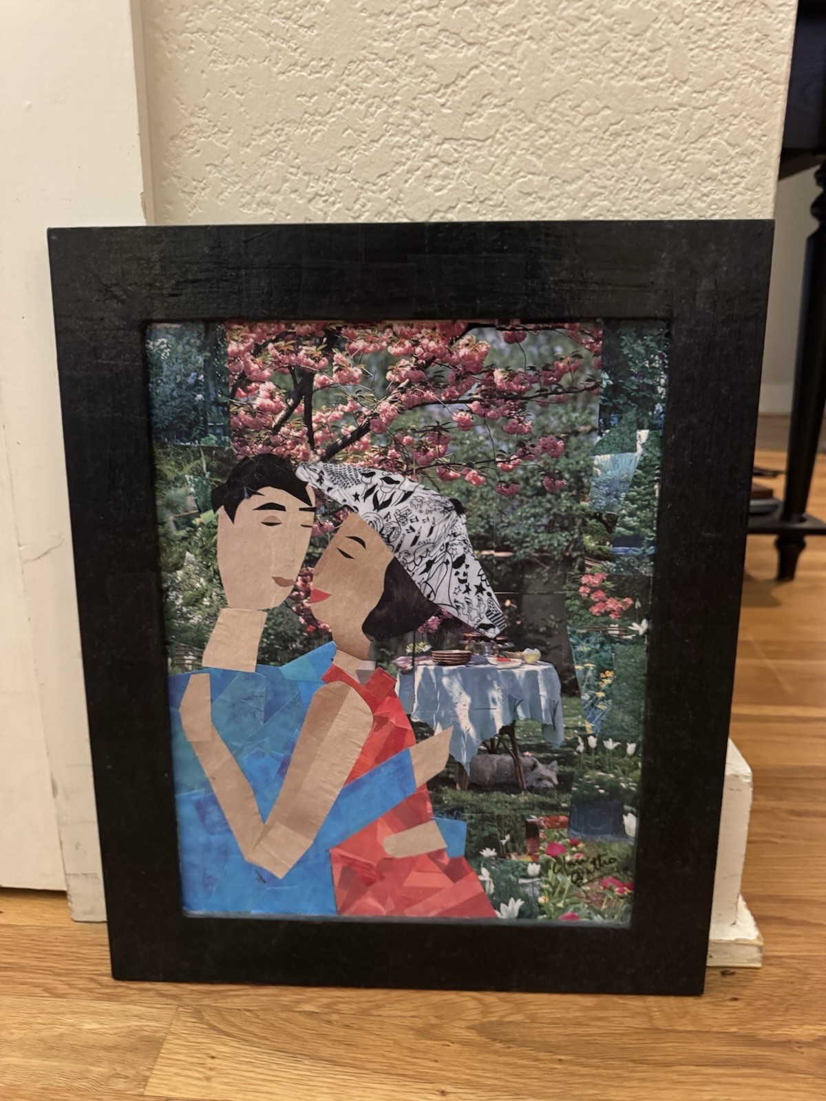 Olan Quattro Mixed Media Painting Signed Olan Quattro Mixed Media Painting Signed