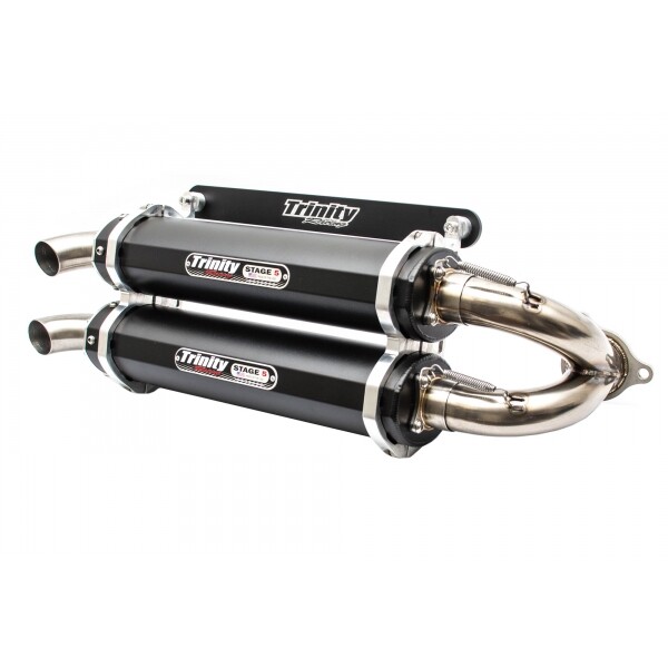 Trinity Racing Stage 5 Slip-On Exhaust for Polaris RZR XP Turbo/S TR-4152S-BK