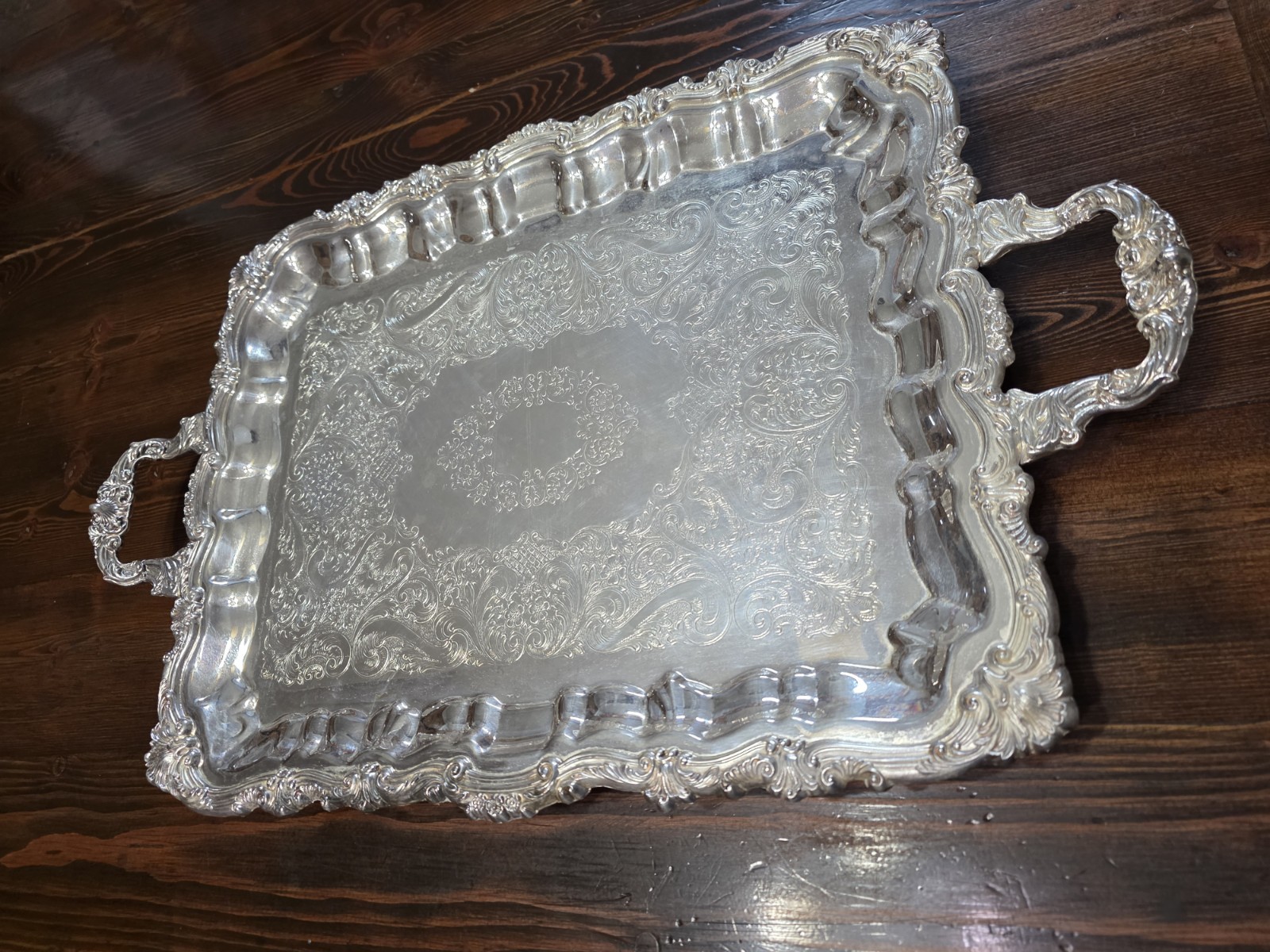 Sheridan Vintage Large Silver Plated Victorian Style Serving platter tray Sheridan Vintage Large Silver Plated Victorian Style Serving platter tray