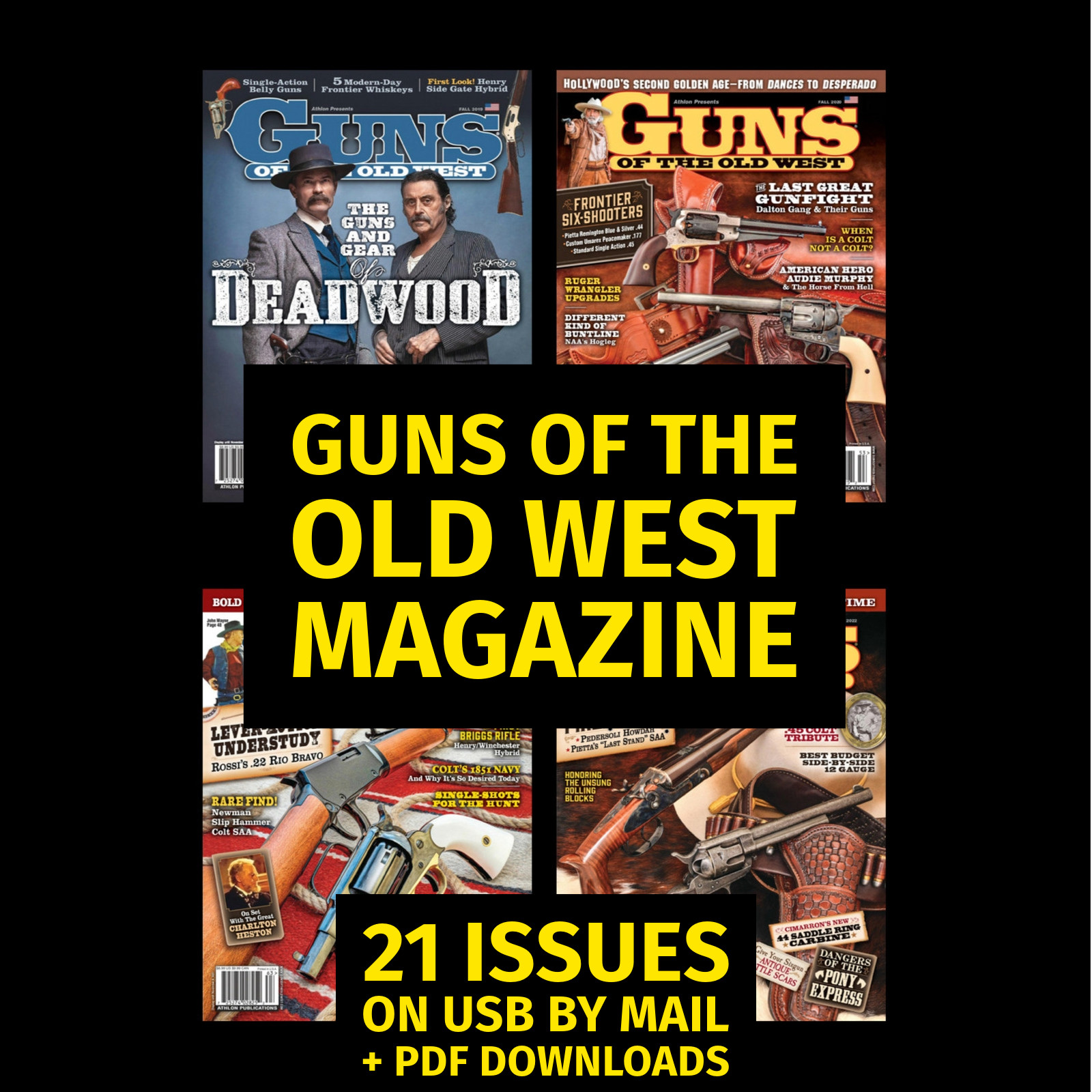 Guns of the Old West Magazine 21 Issues Archive on USB Flash Drive + bonus
