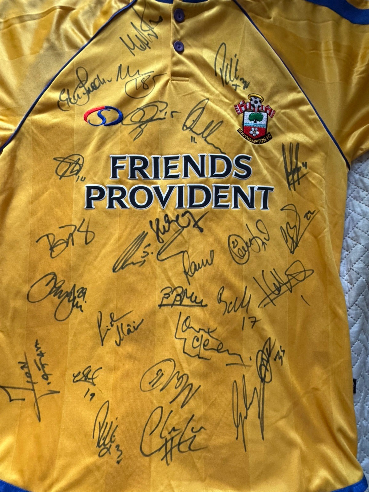 Southampton FC Team auto, Multi-Signed Jersey, Original Auto, COA  Description