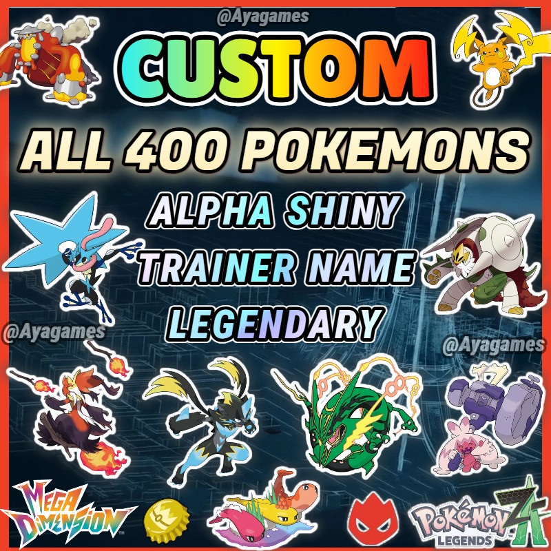 POKEMON LEGENDS ZA✨Custom ALL 400 Pokémons✨ 6IV SHINY ALPHA ✨MEGA DIMENSION Z-A POKEMON LEGENDS ZA✨Custom ALL 400 Pokémons✨ 6IV SHINY ALPHA ✨MEGA DIMENSION Z-A