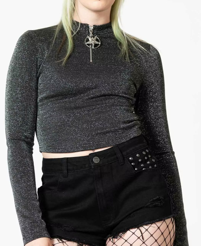KILLSTAR After Midnight Long Sleeve Glitter Top XL NEW WITH TAGS KILLSTAR After Midnight Long Sleeve Glitter Top XL NEW WITH TAGS