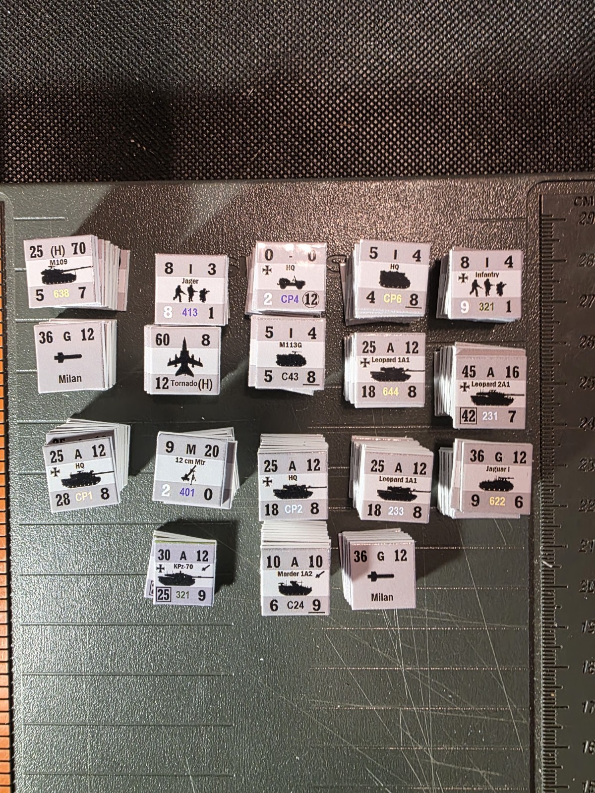 German Modern Set mounted/Cut PanzerBlitz Panzer Leader Avalon Hill GMT SPI German Modern Set mounted/Cut PanzerBlitz Panzer Leader Avalon Hill GMT SPI