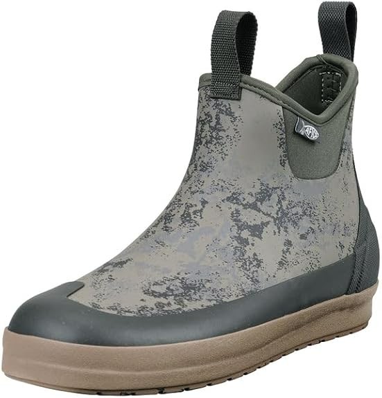 Aftco Ankle Deck Fishing Boots - Green Acid Camo - 9