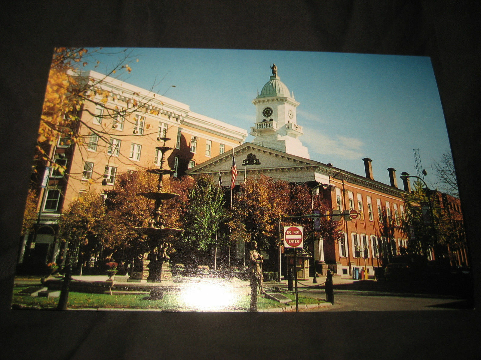 1950s-1960s Chambersburg PA Postcard Court House Memorial Square Franklin County