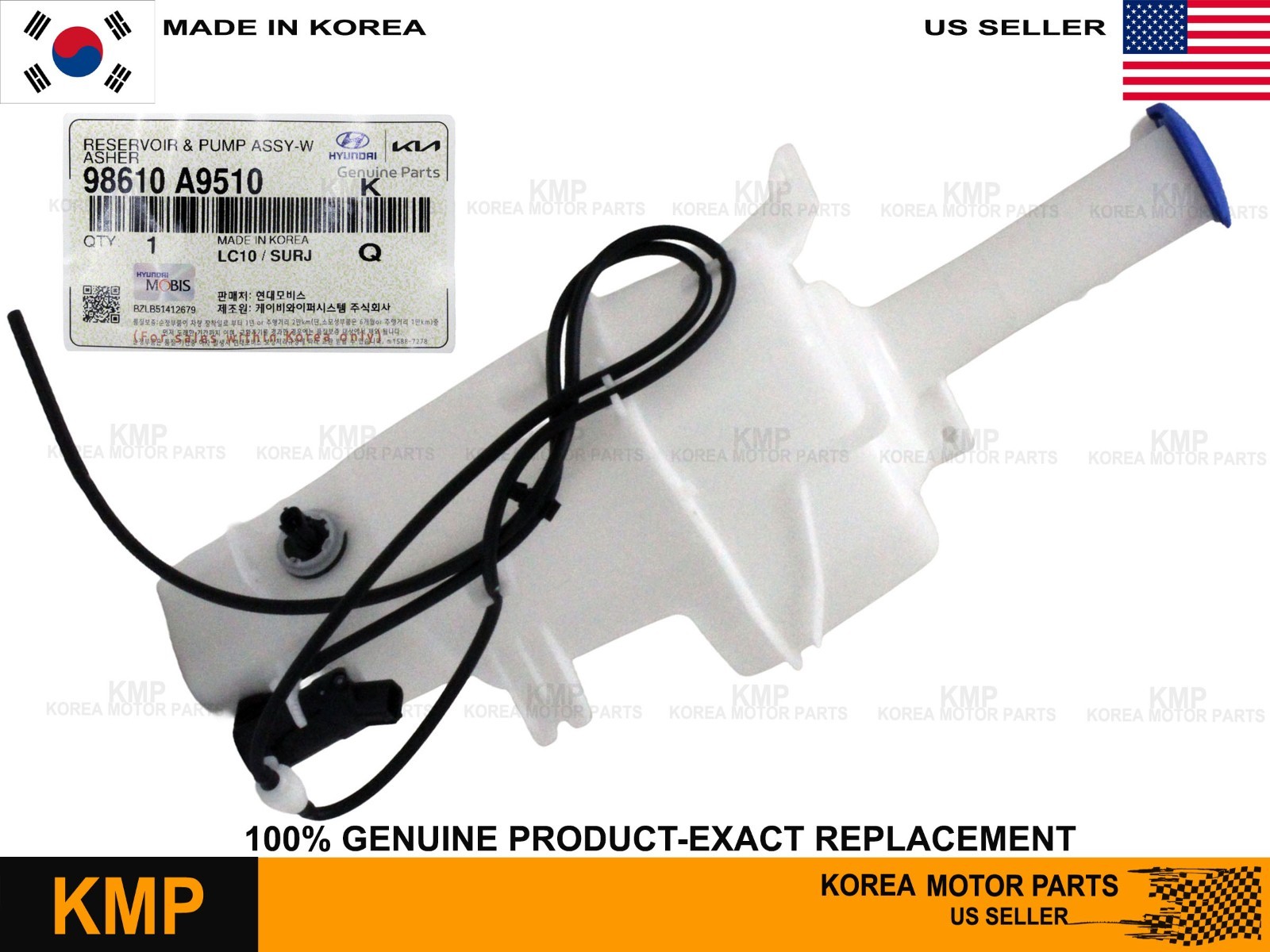 Genuine⭐ Windshield Washer Reservoir & Pump for 2015-2021 Kia Sedona 98610-A9510