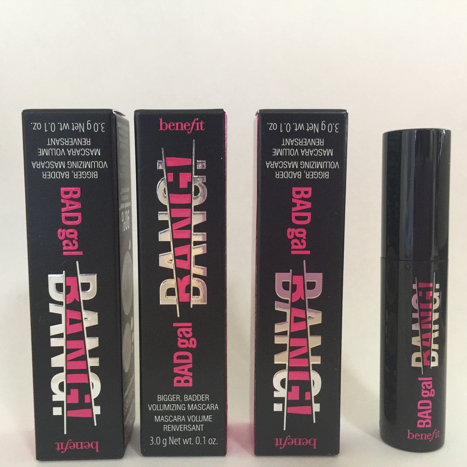 BENEFIT Bad Gal Bang Voluminizing Mascara .1oz Travel size NEW Fresh New Box x3