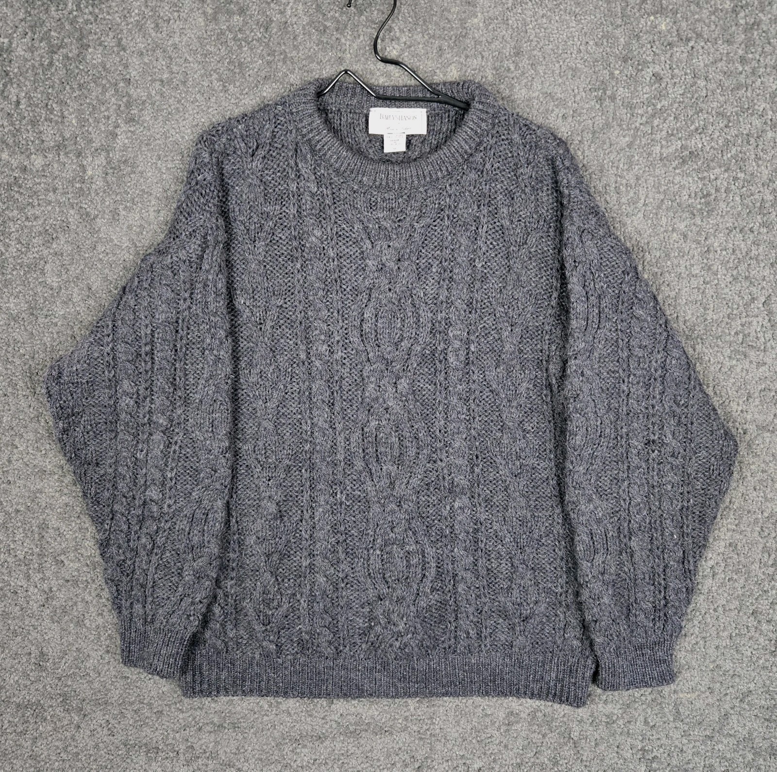 Vintage Bally Shanon Irish Sweater Men\'s Medium Cable Knit Chunky Wool