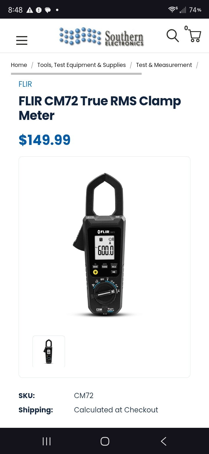 New FLIR CM72 600A True RMS better than fluie 324 New FLIR CM72 600A True RMS better than fluie 324