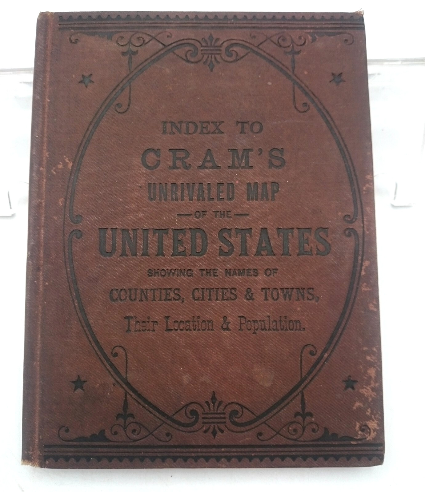 Index to Cram\'s Unrivaled Map of the United States 1880 RARE Self Published CRAM