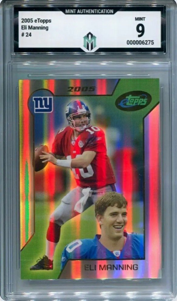 Topps 2005 eTopps Eli Manning #24 2nd year New York Giants Graded Football Card Topps 2005 eTopps Eli Manning #24 2nd year New York Giants Graded Football Card