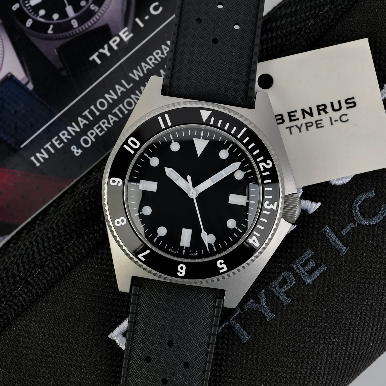 Benrus Type I-C Original Military Dive Watch | Black Dial Watch T1C-BB-BK-SS NEW