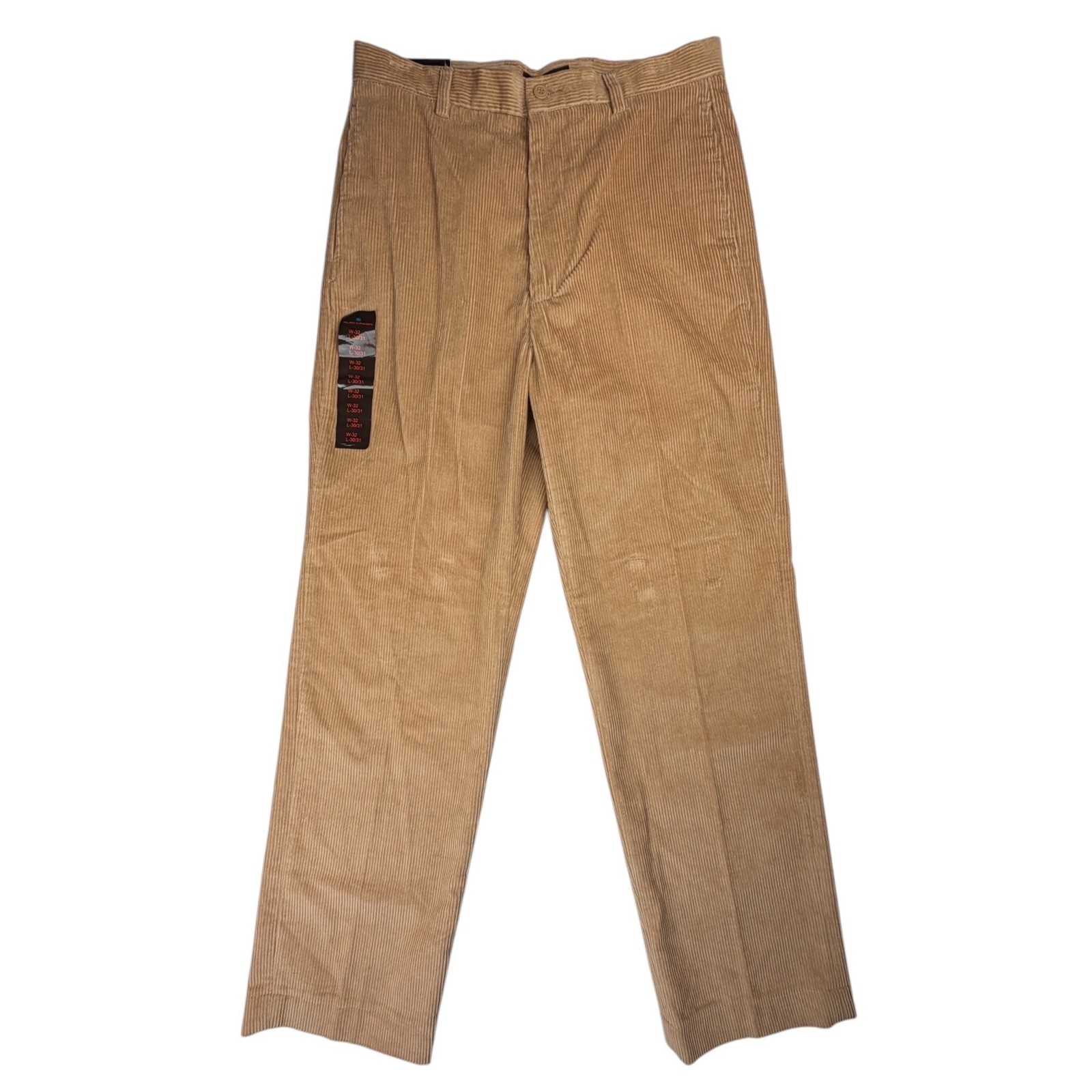Oleg Cassini Men\'s 32x30/31 Camel 75% Silk Corduroy Pants NEW Flat Front