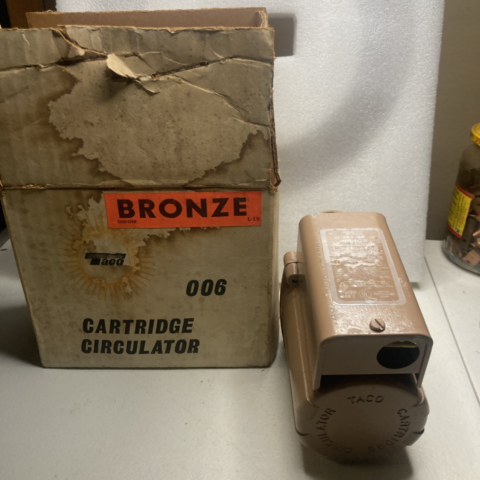 NOS. Taco 006-B2. Bronze Cartridge Circulator. -P NOS. Taco 006-B2. Bronze Cartridge Circulator. -P