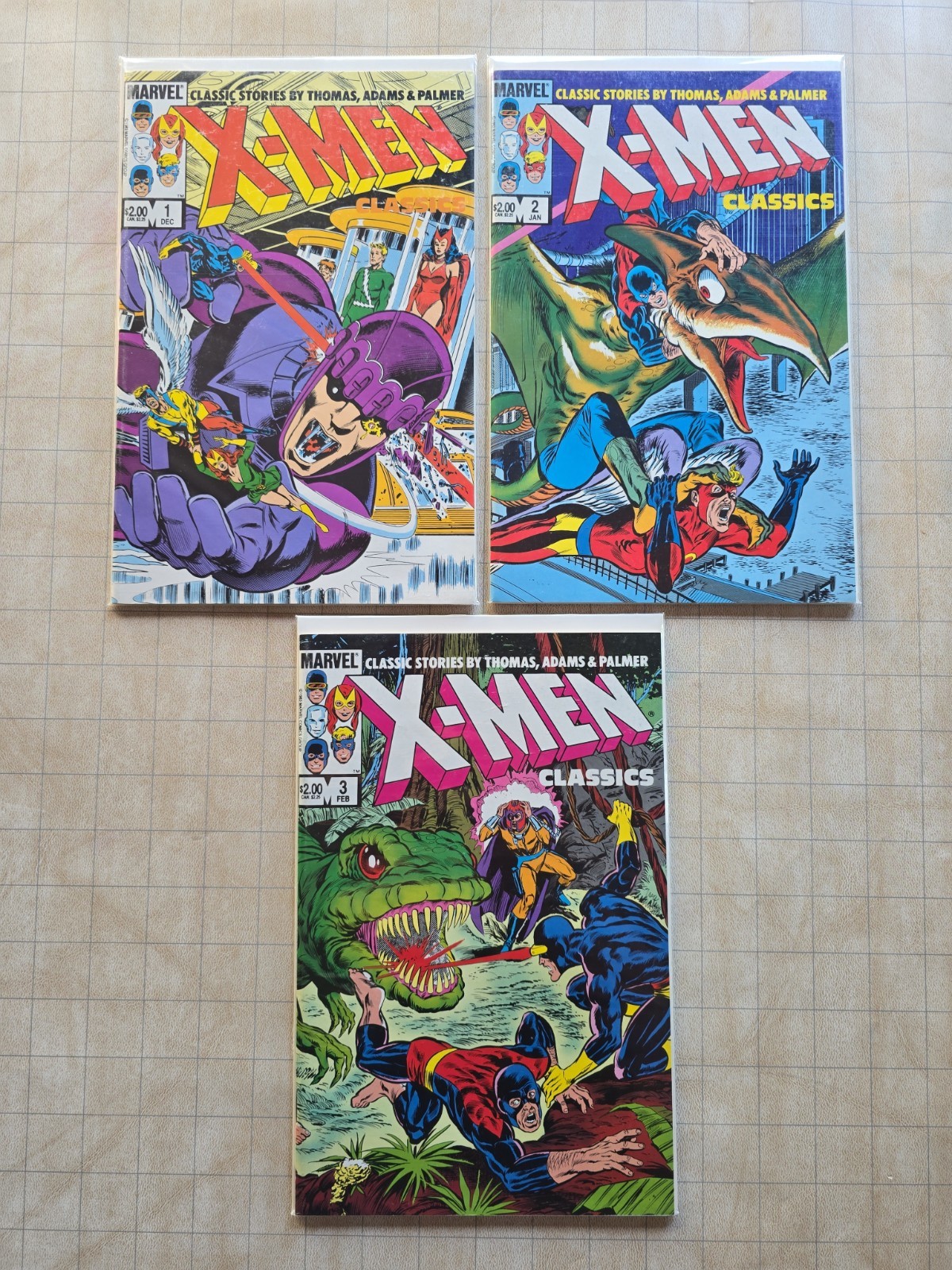 X-MEN CLASSICS #1 #2 #3 Full Set 1983 NEAL ADAMS Complete Run  MARVEL COMICS 