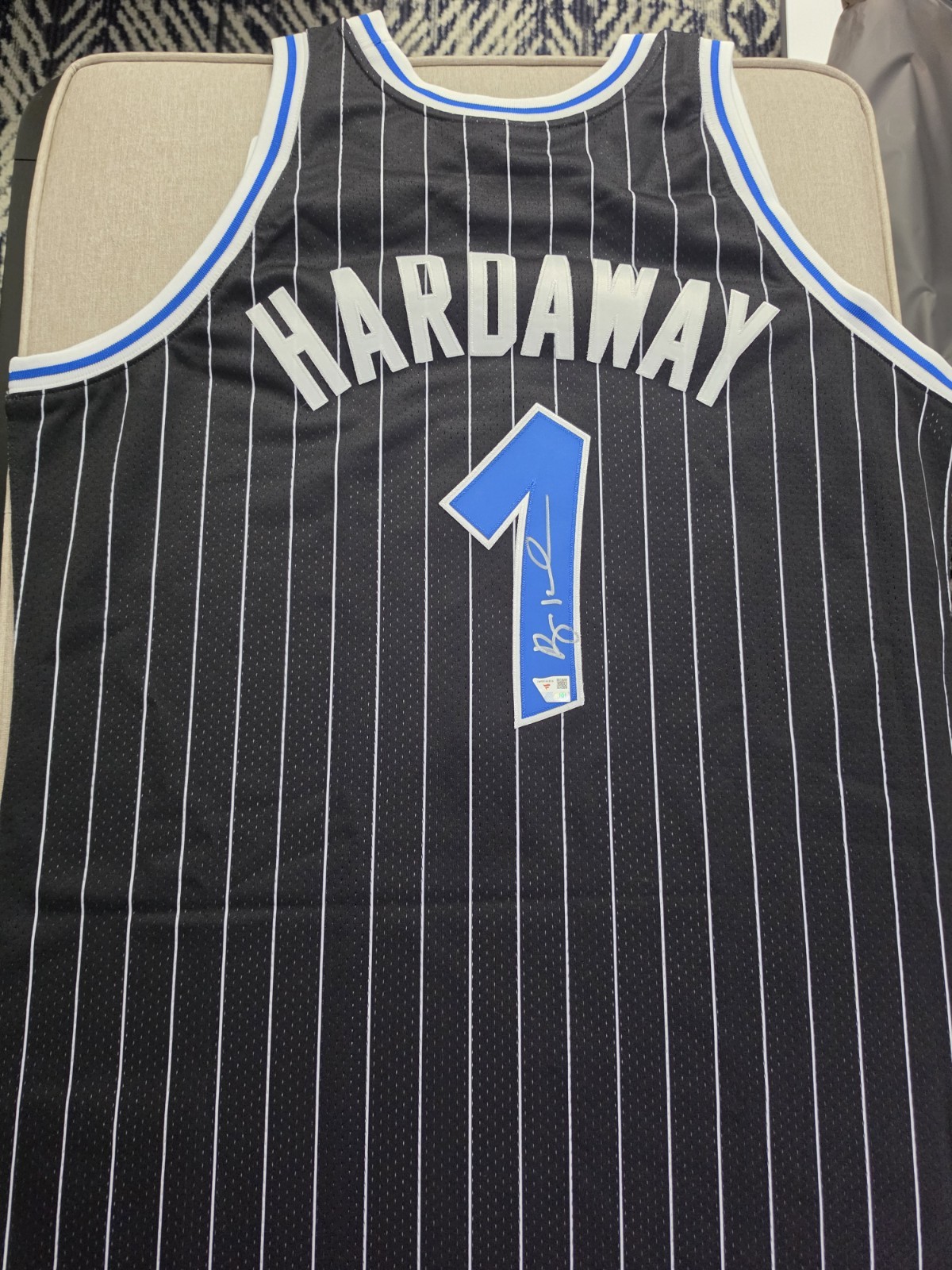 Anfernee Penny Hardaway Fanatics Under Wraps Auto Black NBA Jersey Orlando Magic