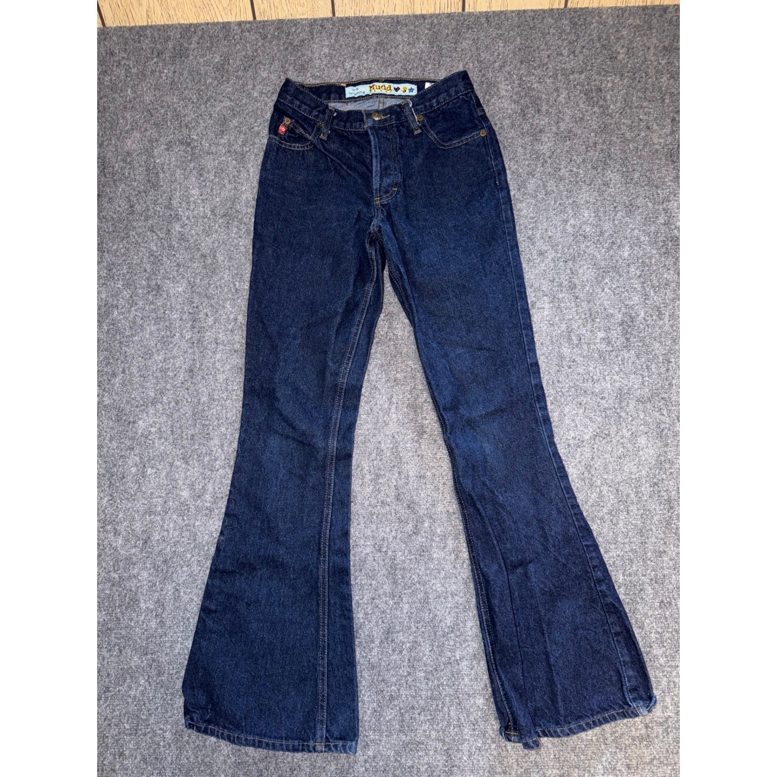 Vintage Mudd Jeans Dark Wash Flare Leg Button Fly Denim Y2K Size 1 low rise Vintage Mudd Jeans Dark Wash Flare Leg Button Fly Denim Y2K Size 1 low rise