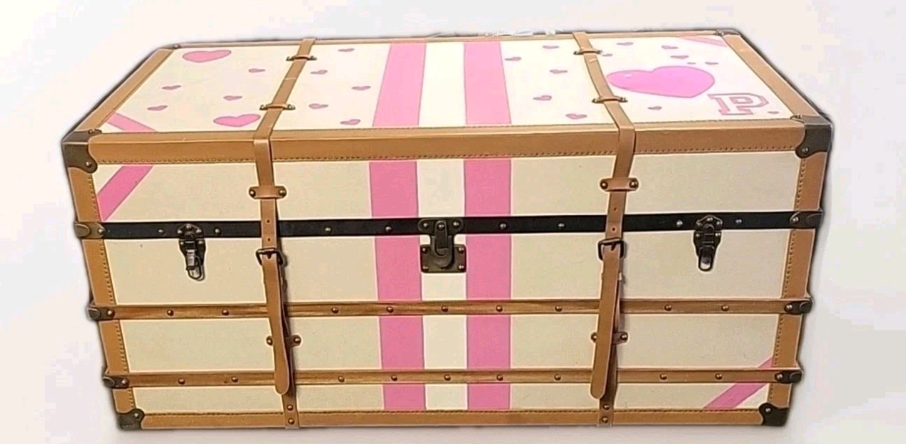 Rare Victorias Secret Oversized Trunk Store Display Leather Belted Storage 48\