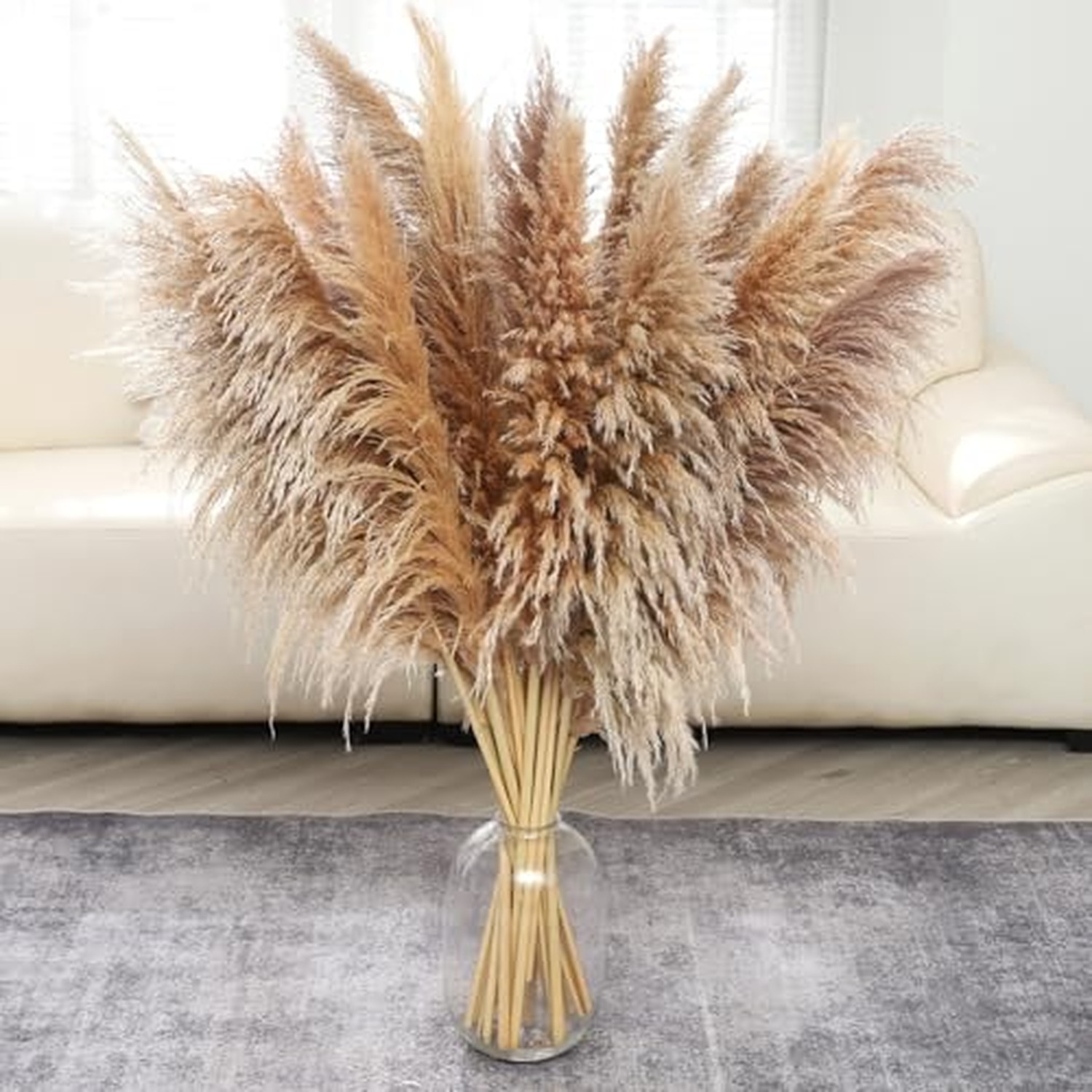 Pasuvsigt 12Pcs 40 Inch Dried Pampas Grass Fluffy Stem Home Wedding Decor Pasuvsigt 12Pcs 40 Inch Dried Pampas Grass Fluffy Stem Home Wedding Decor