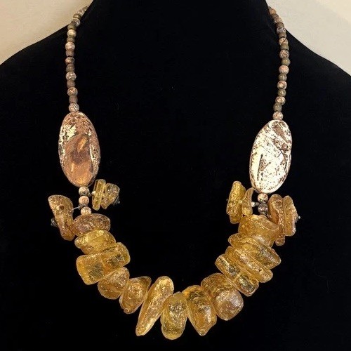 Huge Raw Chunky Baltic Amber Nugget Stone Necklace Sterling Silver Hook Clasp Huge Raw Chunky Baltic Amber Nugget Stone Necklace Sterling Silver Hook Clasp