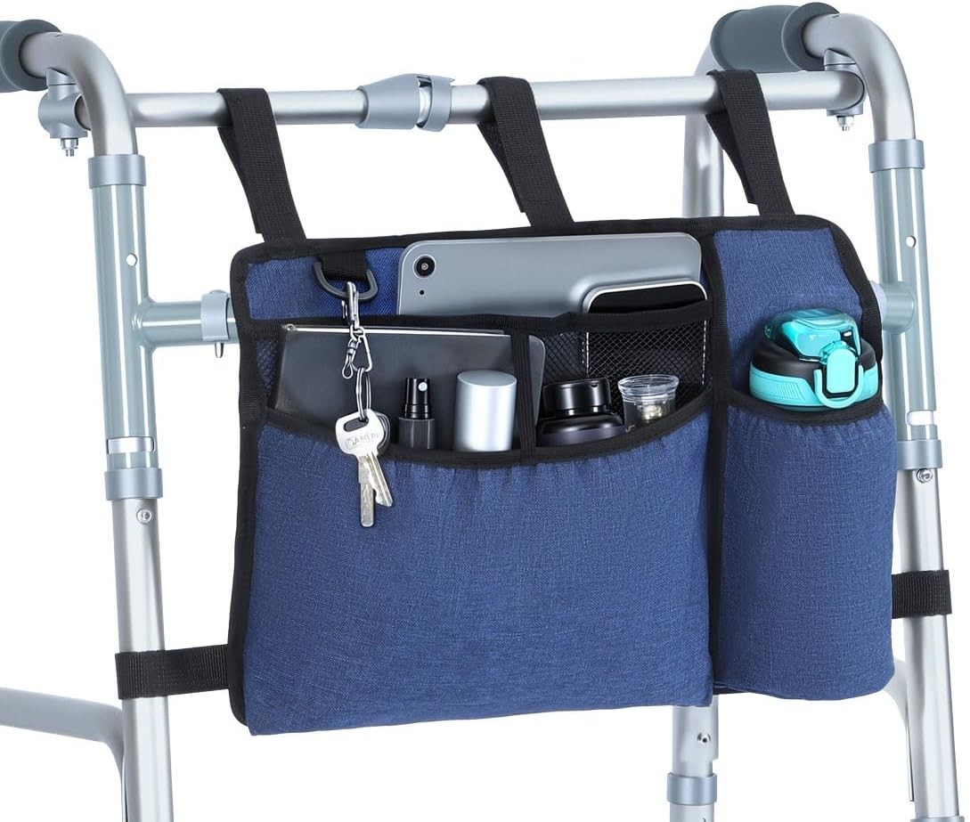 Premium Walker Bags for Folding Walkers Accessories with Cup Holder Premium Walker Bags for Folding Walkers Accessories with Cup Holder