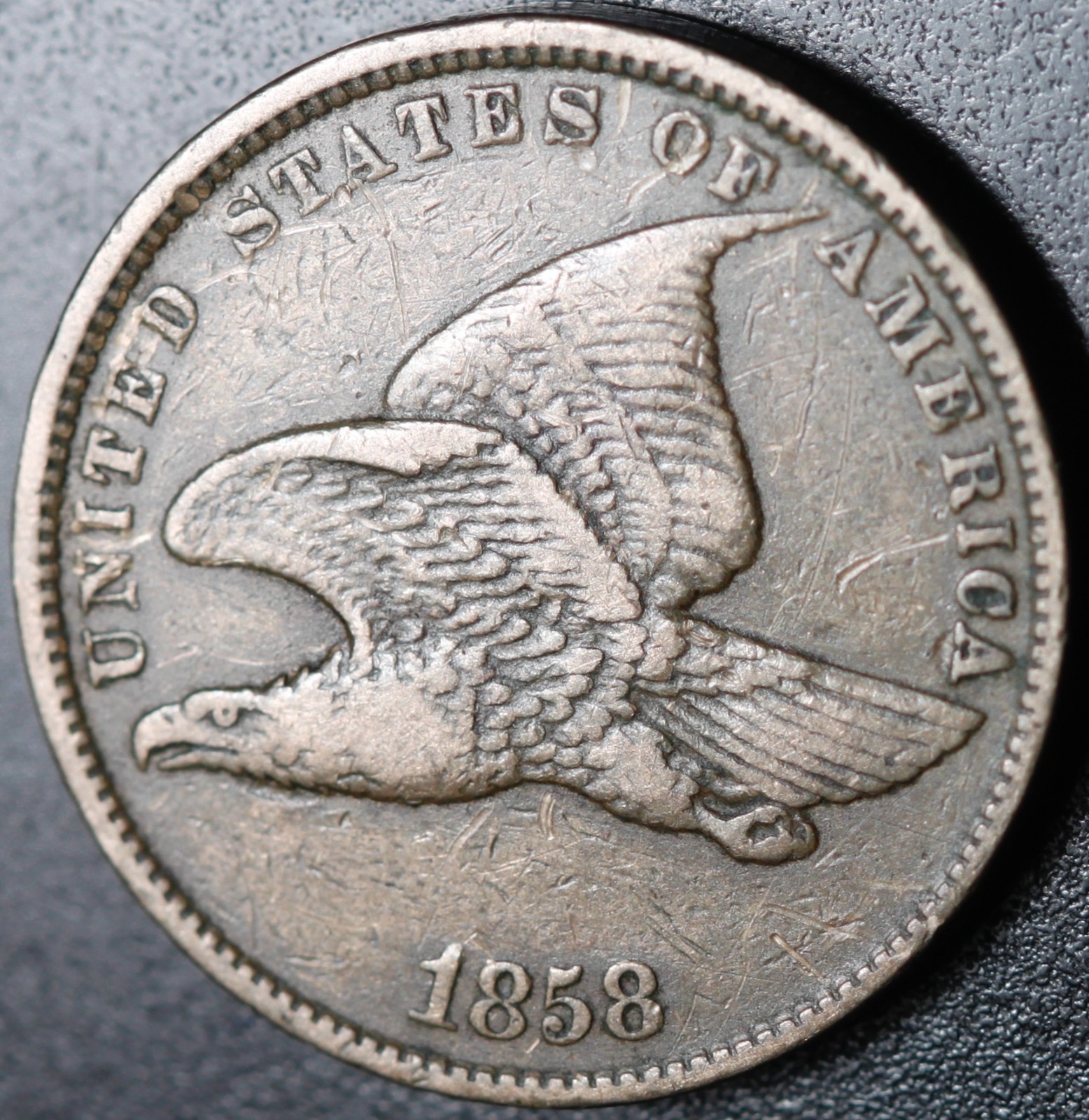 1858 FLYING EAGLE CENT - Small Letters SL - VF VERY FINE 1858 FLYING EAGLE CENT - Small Letters SL - VF VERY FINE