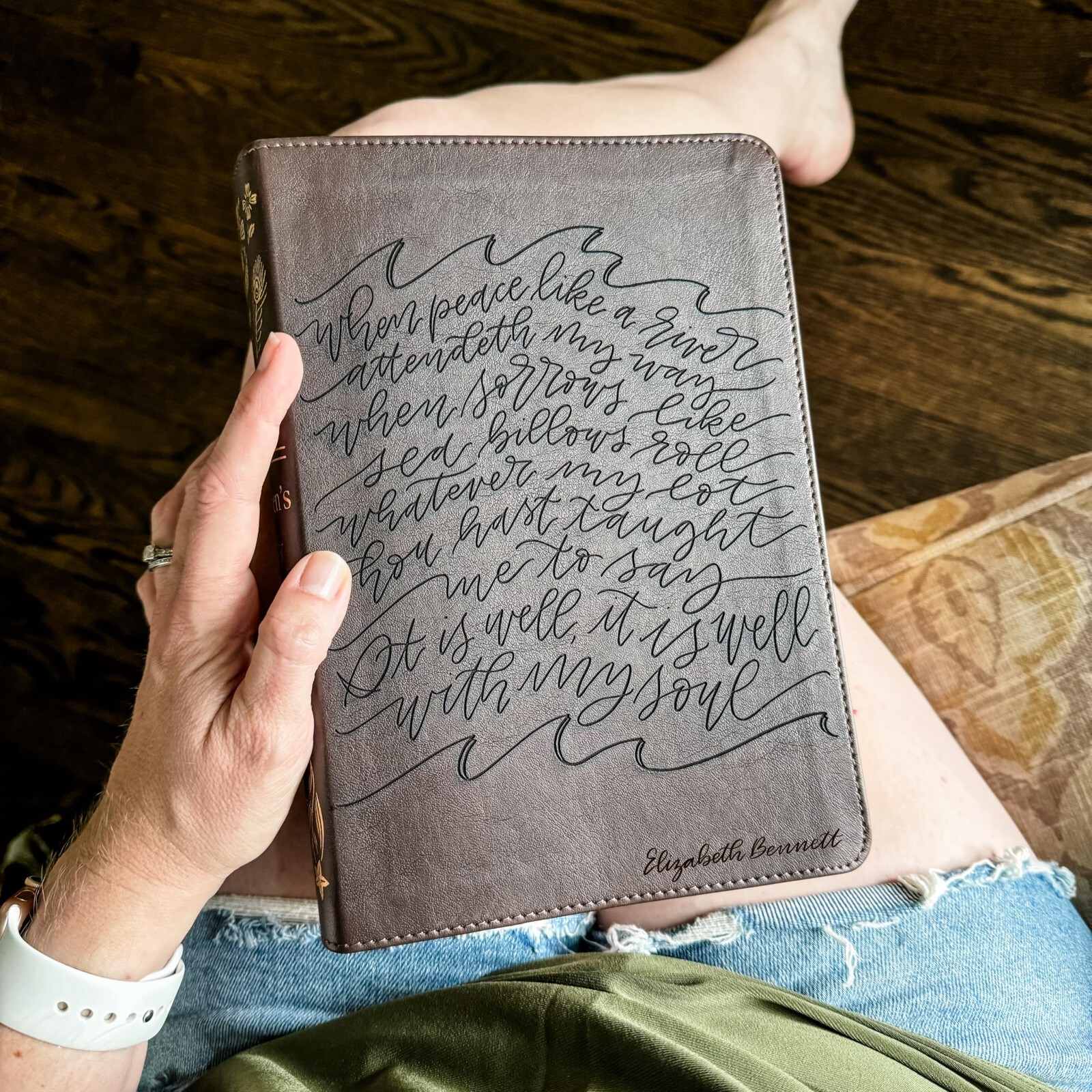ESV Women\'s Study Bible - Personalized - Peace Like a River, It is Well - Custom