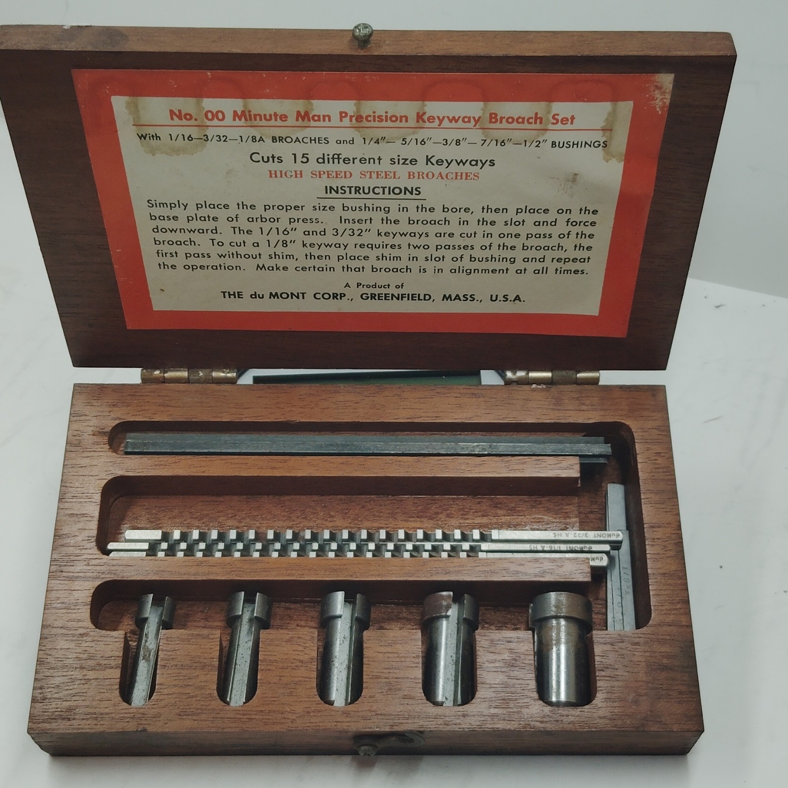 DuMont Minute Man Small Broach Set no. 00 - 1/16\ DuMont Minute Man Small Broach Set no. 00 - 1/16\