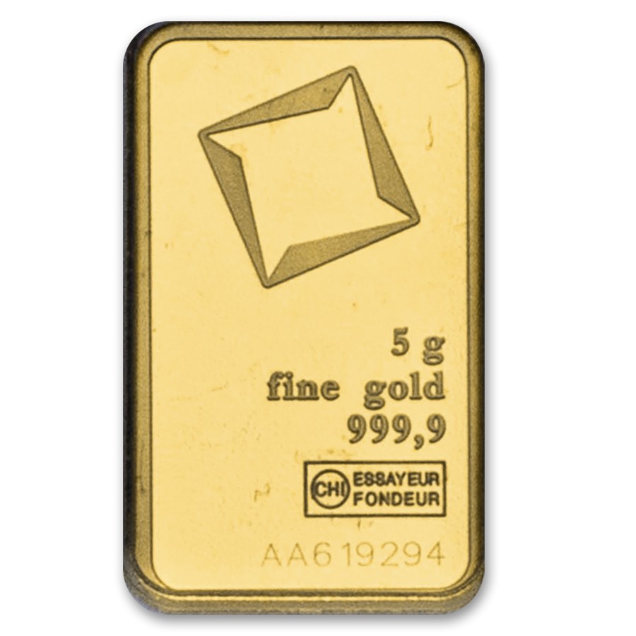 5 gram Gold Valcambi Bar w/ Assay